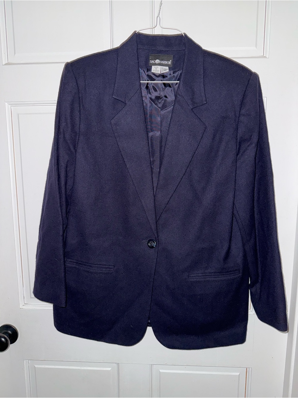 Sag Harbor Dark Navy Single-Button Wool Sport Coat